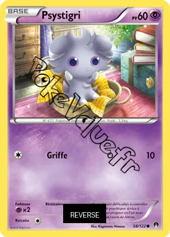 Carte Pokémon Psystigri  Reverse n°58 de la série Rupture Turbo