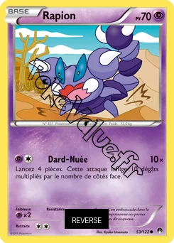Carte Pokémon Rapion  Reverse n°53 de la série Rupture Turbo