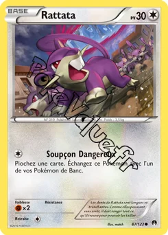 Carte Pokémon Rattata  n°87 de la série Rupture Turbo