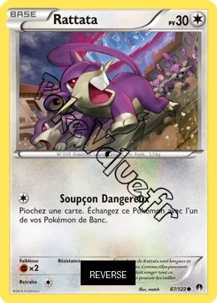Carte Pokémon Rattata  Reverse n°87 de la série Rupture Turbo
