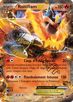 Carte Pokémon Roitiflam EX  n°14 de la série Rupture Turbo