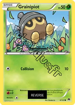 Carte Pokémon Seedot  Reverse n°4 de la série Rupture Turbo
