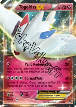Carte Pokémon Togekiss EX  n°83 de la série Rupture Turbo