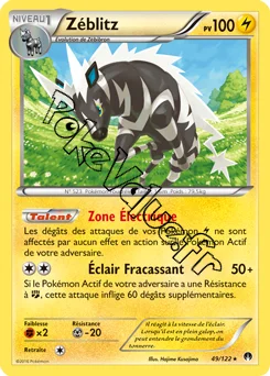 Carte Pokémon Zéblitz  n°49 de la série Rupture Turbo