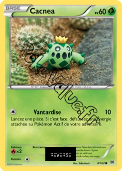 Carte Pokémon Cacnea  Reverse n°4 de la série Impulsion Turbo