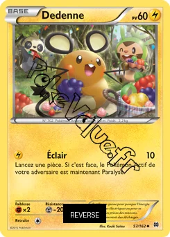 Carte Pokémon Dedenne  Reverse n°57 de la série Impulsion Turbo