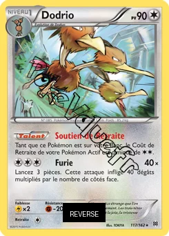 Carte Pokémon Dodrio  Reverse n°117 de la série Impulsion Turbo