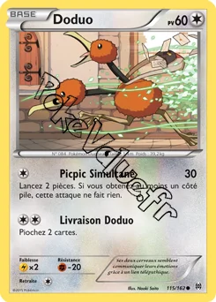 Carte Pokémon Doduo  n°115 de la série Impulsion Turbo