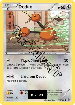 Carte Pokémon Doduo  Reverse n°115 de la série Impulsion Turbo