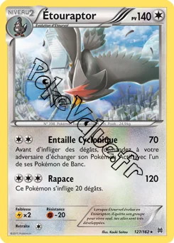 Carte Pokémon Étouraptor  n°127 de la série Impulsion Turbo
