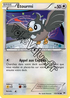 Carte Pokémon Étourmi  n°125 de la série Impulsion Turbo