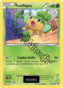 Carte Pokémon Feuillajou  Reverse n°5 de la série Impulsion Turbo
