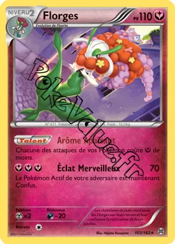Carte Pokémon Florges  n°103 de la série Impulsion Turbo