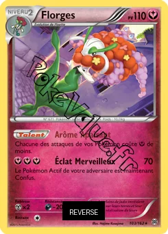 Carte Pokémon Florges  Reverse n°103 de la série Impulsion Turbo