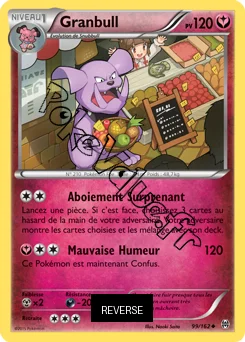 Carte Pokémon Granbull  Reverse n°99 de la série Impulsion Turbo