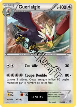 Carte Pokémon Gueriaigle  Reverse n°130 de la série Impulsion Turbo