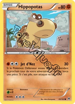 Carte Pokémon Hippopotas  n°83 de la série Impulsion Turbo