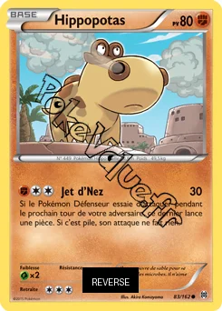 Carte Pokémon Hippopotas  Reverse n°83 de la série Impulsion Turbo