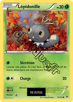 Carte Pokémon Lépidonille  Reverse n°13 de la série Impulsion Turbo