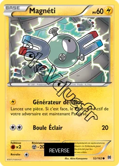 Carte Pokémon Magnéti  Reverse n°52 de la série Impulsion Turbo