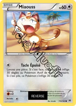 Carte Pokémon Miaouss  Reverse n°114 de la série Impulsion Turbo