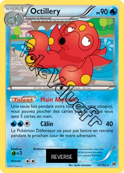 Carte Pokémon Octillery  Reverse n°33 de la série Impulsion Turbo