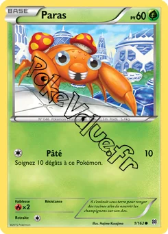 Carte Pokémon Paras  n°1 de la série Impulsion Turbo