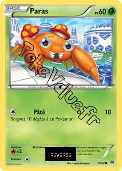 Carte Pokémon Paras  Reverse n°1 de la série Impulsion Turbo