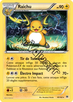 Carte Pokémon Raichu  n°49 de la série Impulsion Turbo
