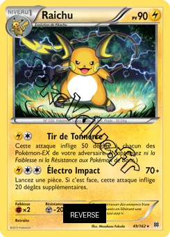 Carte Pokémon Raichu  Reverse n°49 de la série Impulsion Turbo