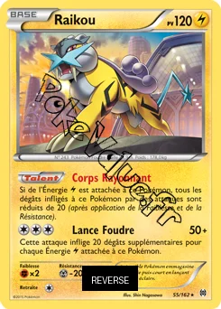 Carte Pokémon Raikou  Reverse n°55 de la série Impulsion Turbo