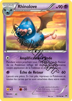 Carte Pokémon Rhinolove  n°72 de la série Impulsion Turbo