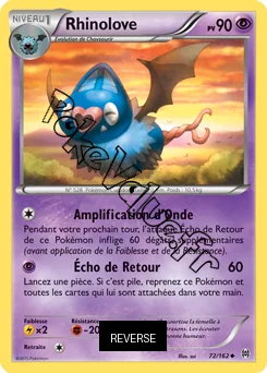 Carte Pokémon Rhinolove  Reverse n°72 de la série Impulsion Turbo