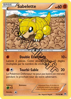 Carte Pokémon Sandshrew  n°75 de la série Impulsion Turbo