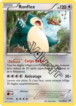 Carte Pokémon Snorlax  n°118 de la série Impulsion Turbo