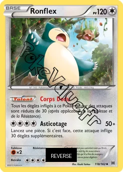 Carte Pokémon Snorlax  Reverse n°118 de la série Impulsion Turbo