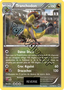 Carte Pokémon Tranchodon  Reverse n°111 de la série Impulsion Turbo
