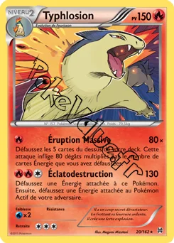 Carte Pokémon Typhlosion  n°20 de la série Impulsion Turbo