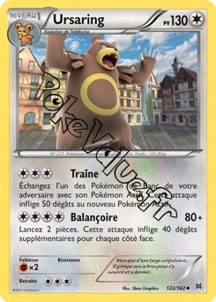 Carte Pokémon Ursaring  n°122 de la série Impulsion Turbo