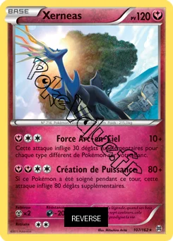 Carte Pokémon Xerneas  Reverse n°107 de la série Impulsion Turbo