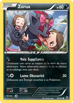 Carte Pokémon Zorua  n°90 de la série Impulsion Turbo