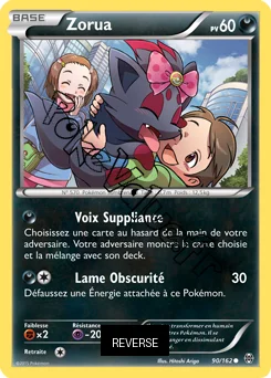 Carte Pokémon Zorua  Reverse n°90 de la série Impulsion Turbo