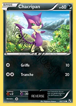 Carte Pokémon Chacripan Reverse n°66 de la série Noir et Blanc