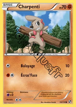 Carte Pokémon Charpenti  n°59 de la série Noir et Blanc