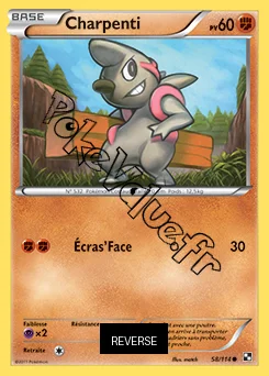 Carte Pokémon Charpenti Reverse n°58 de la série Noir et Blanc