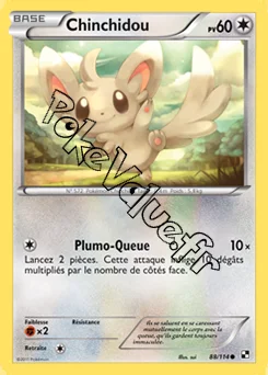 Carte Pokémon Chinchidou n°88 de la série Noir et Blanc