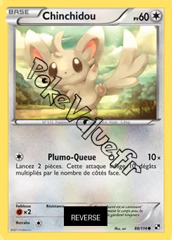 Carte Pokémon Chinchidou Reverse n°88 de la série Noir et Blanc