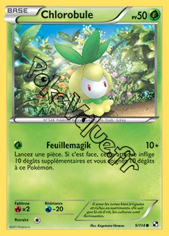 Carte Pokémon Chlorobule n°9 de la série Noir et Blanc