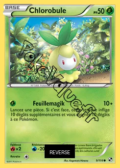 Carte Pokémon Chlorobule Reverse n°9 de la série Noir et Blanc