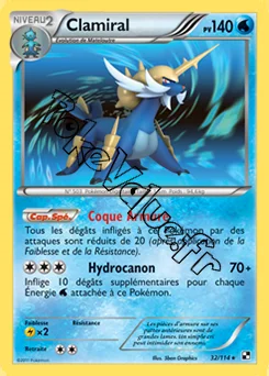 Carte Pokémon Clamiral n°32 de la série Noir et Blanc